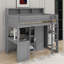 Lit mezzanine simple avec tablettes et garde-robe-702283793