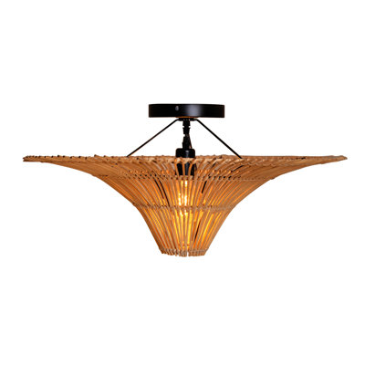 1 - Light Rattan Bowl Pendant