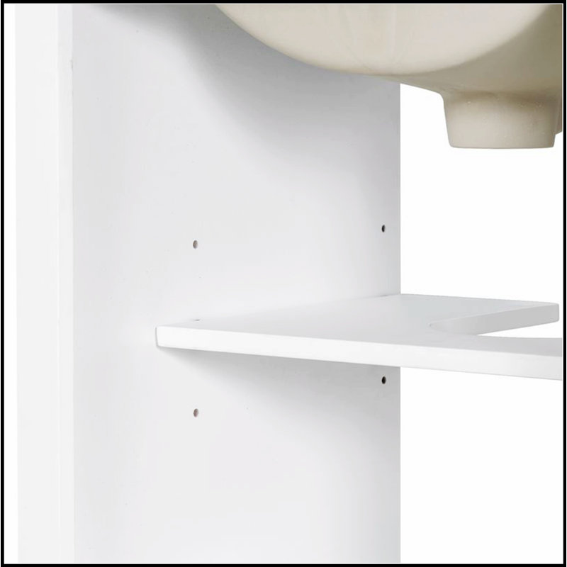 Meuble-lavabo moderne de 20 pouces avec lavabo en céramique, porte à fermeture en douceur, tablette réglable en forme de U et plusieurs options de rangement