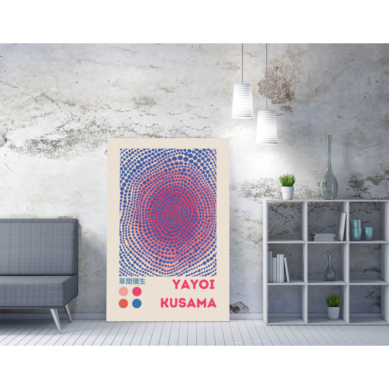 Yayoi Kasuma Poster, purple spiral Canvas Wall Art Print , 60.96cm H x 40.64cm W