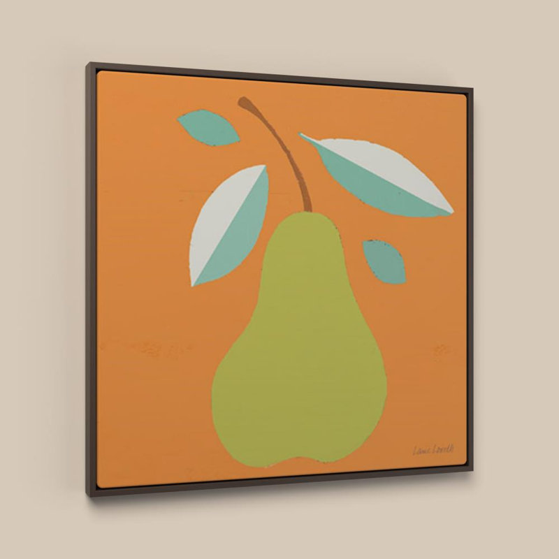 Bright Pear par Sundance Graphics - Graphisme sur toile, H 30 po x l 30 po, Cadre plat flottant, Brun