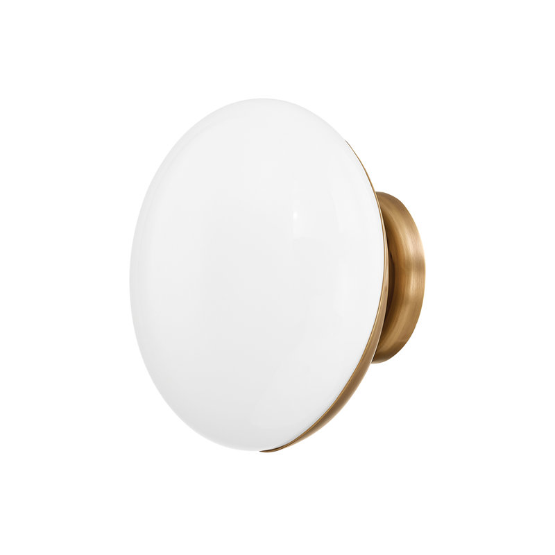 Patina Brass and Opal Glass 1-Light Wall Sconce