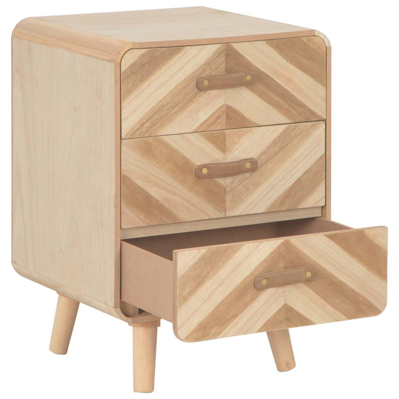 Dahlia 40cm W Solid Wood Bedside Table