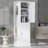 Tall Bathroom Storage Cabinet, Freestanding Storage Cabinet With Hook And Adjustable Shelf, MDF Board-1477201470