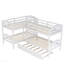 Lit simple superposé en forme de L avec lit gigogne - blanc-446877996