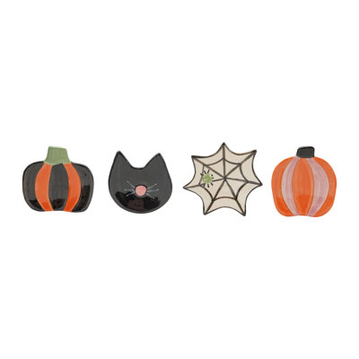 Stoneware Pumpkin/Cat/Spider Web-Shaped Dish