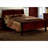 Transitional Sleigh Style Queen Size Bed Frame, Solid Wood Construction with Cherry Finish for Primary Bedroom