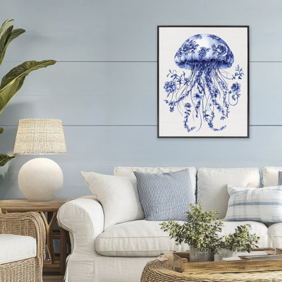 «Funky Vintage Toile Jellyfish», estampe numérique giclée