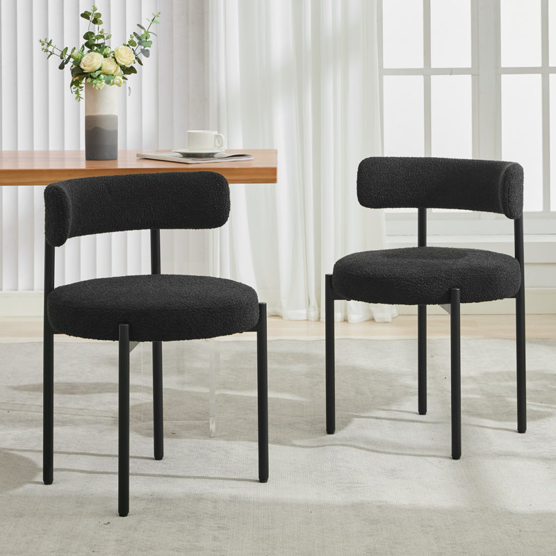 Chaise de salle à manger rembourrée Modern, 2, Noir, Noir, noir, noir, noir