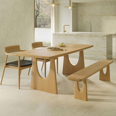 4 - Person Burlywood Rectangular Solid Wood Dining Table Set