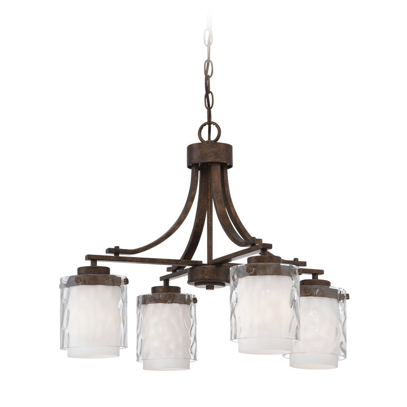 Lustre 4 lumières à abat-jour Aahaan