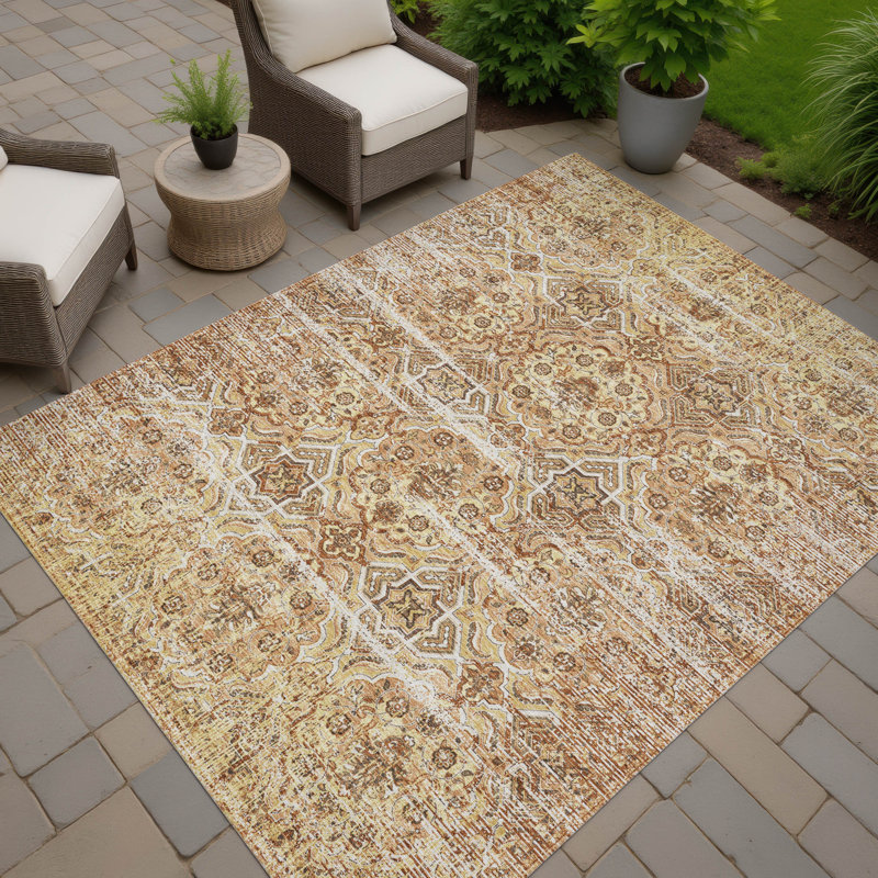 Machine Washable Indoor/Outdoor Chantille ACN2706 Global Rug, 10' x 14', Copper