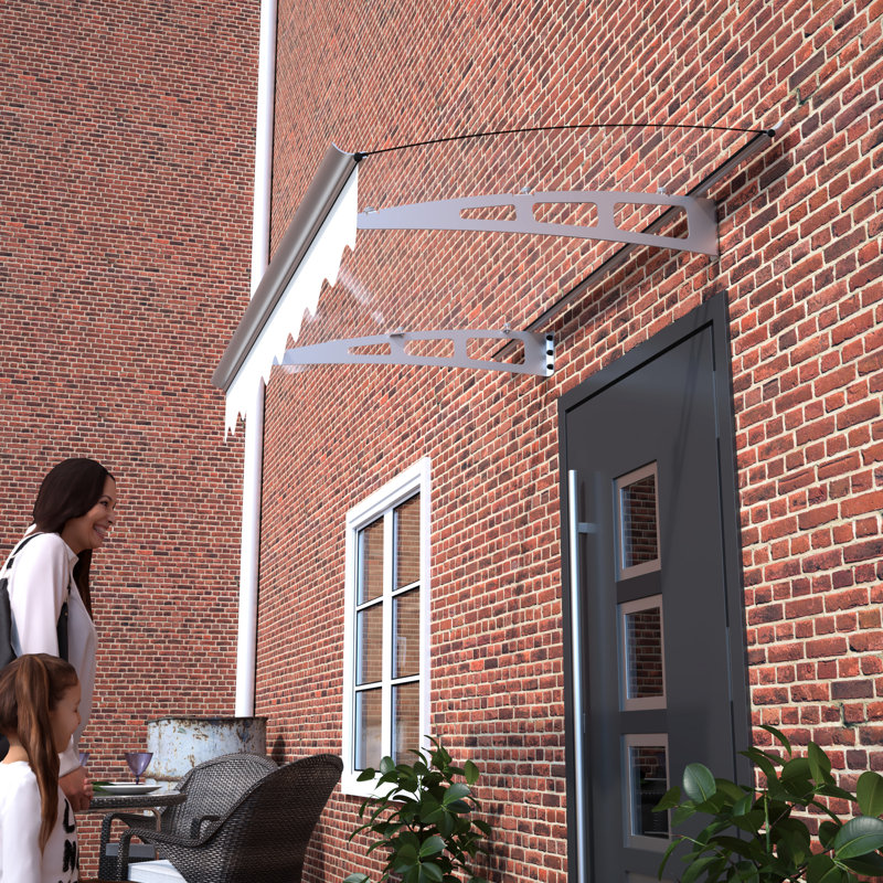 Auvent 47 "X34" - Polycarbonate avec Upf80 + Aluminium 47X34 pour fenêtre de porte et mur de béton antirouille