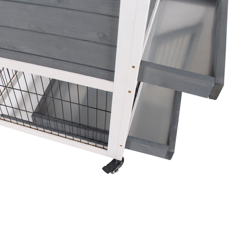 Zosia Small Animal Hutch with Ramp, Grey