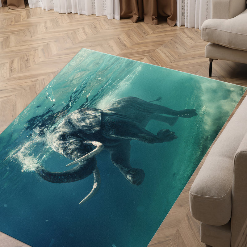 Large Soft Pile Printed Rug Featuring Bold Abstract Art Design Ideal for Stylish Indoor Home Decor, Rectangle 2'8" x 3'11"