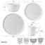 Service de table léger en porcelaine tendre 16 pièces Sloane, service pour 4