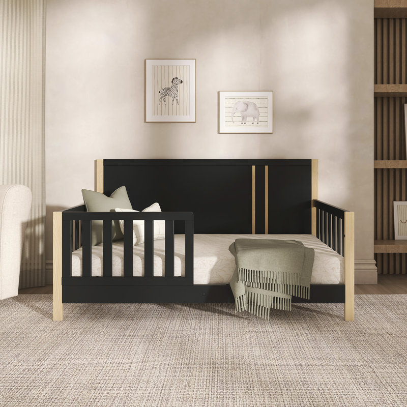 Soho Toddler Bed In Matte Black Vintage, Jpma & Greenguard Gold Certified, Crafted With Sustainable New Zealand Pinewood