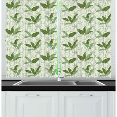 Floral Pointed Kitchen Curtain