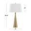 Lampe de table contemporaine en métal de 76 cm (30 po) avec revêtement en lin doré et blanc - Paquet de 2