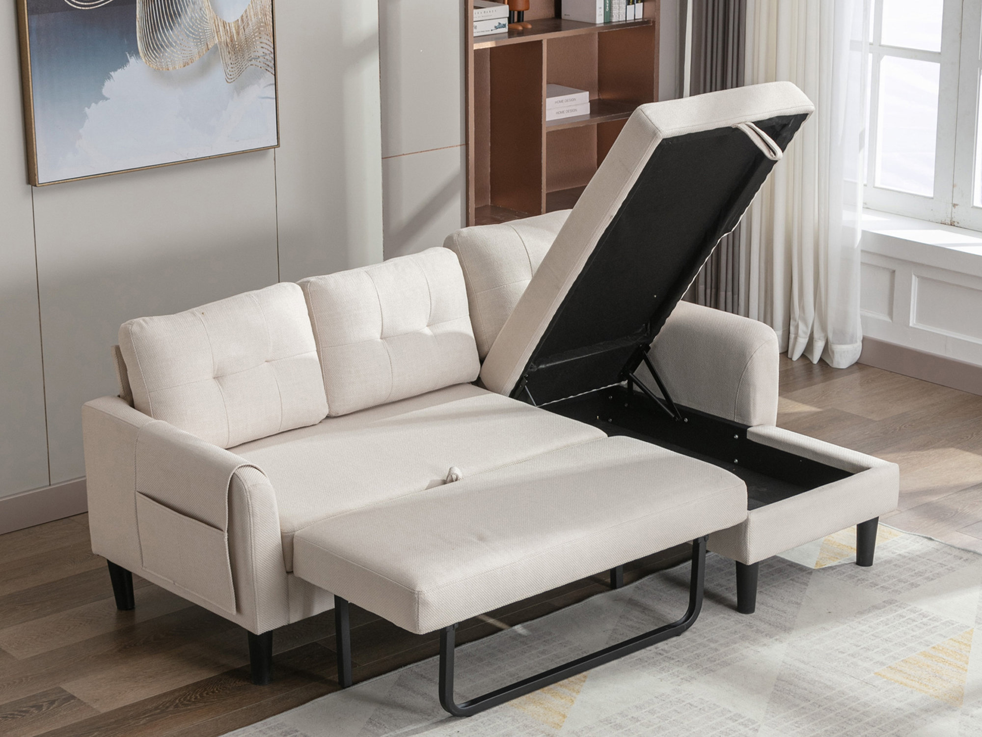 Latitude Run® Mashia 72.44" Recessed Arm Sofa Bed & Reviews | Wayfair