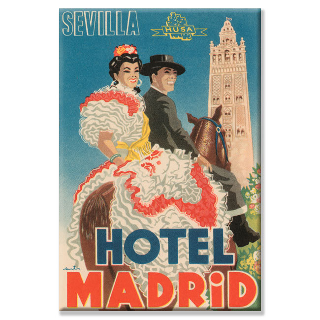 Publicité sur toile tendue, "hotel madrid", H 30 po x l 20 po