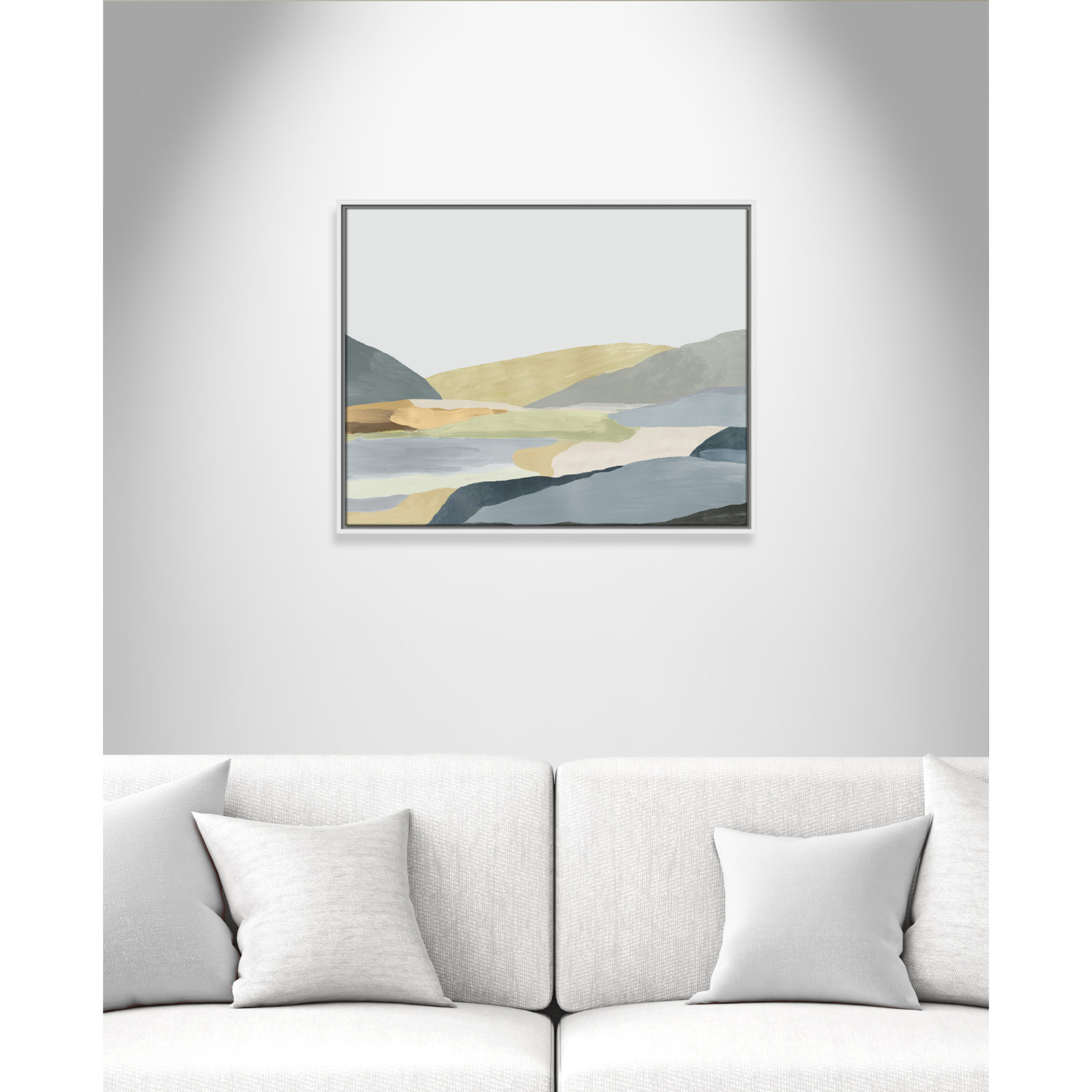 Blair "Warm Hills II" Painting, White Canvas, 23.5" H x 29.5" W x 2" D