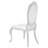 Antoine 7-Piece Glass-Top Dining Set with Table and 6 Oval-Back Chairs, White and Cream White