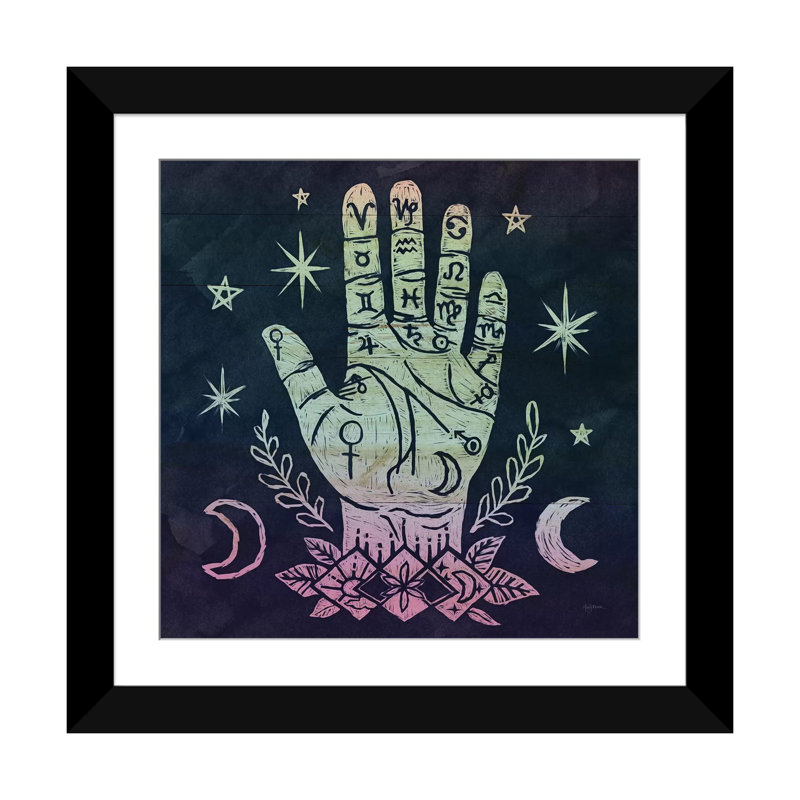 « mystical halloween bijoux i », impression sur toile, H 24 po x l 24 po x P 1 po, Papier d'art encadré noir, Blanc