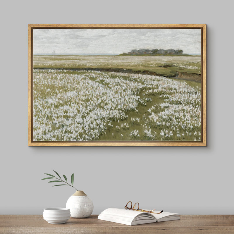 Rustic Countryside Countryside Wild Flowers Field Nature Landscape Vintage Retro Decor, impression sur toile, art mural