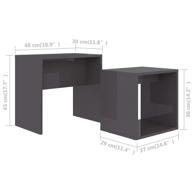 Bisher Coffee Table, High Gloss Grey