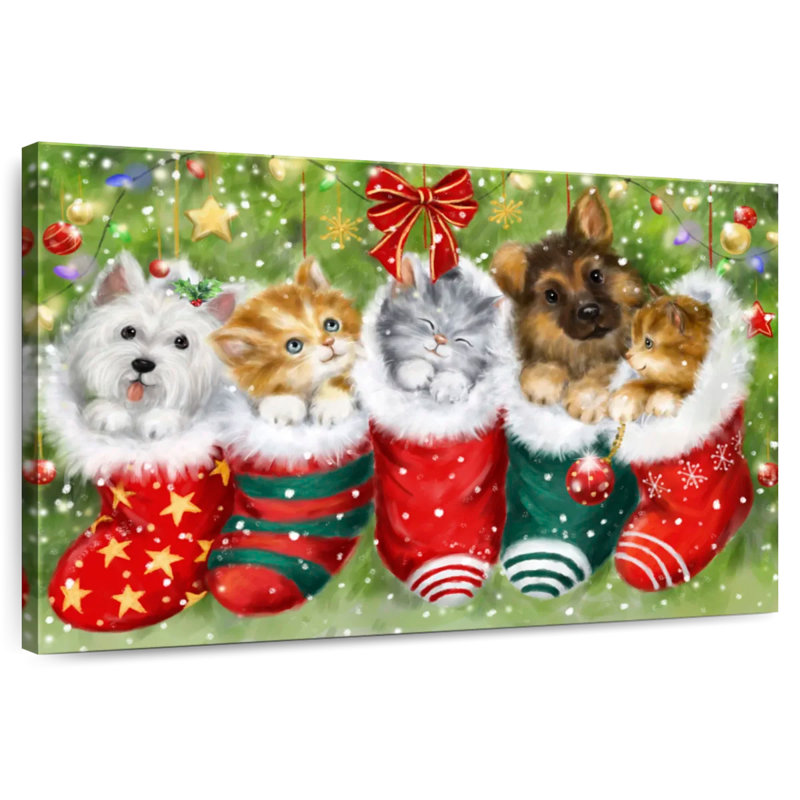 Lelend, chiens et chats en bas, H 30 po x l 45 po
