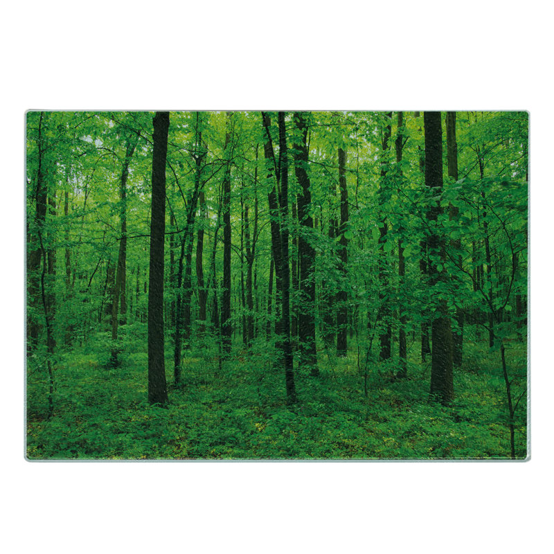 Planche à découper en verre trempé vert forêt Ambesonne