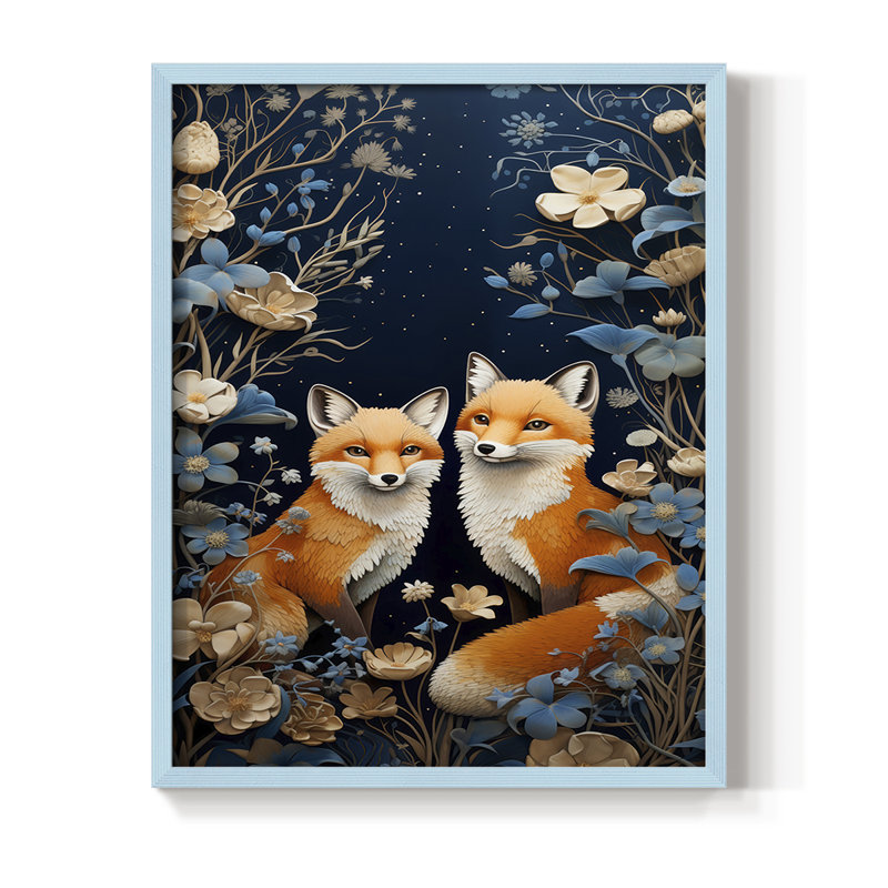 «ANIMALS Series CDL XXXVI», H 21 po x l 17 po, Bleu
