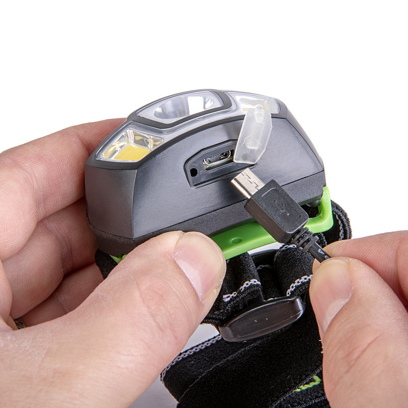 PowerSmith 2x250 Lumen Rechargeable Weatherproof Lithium-Ion Battery LED Head Lamp with Flo
