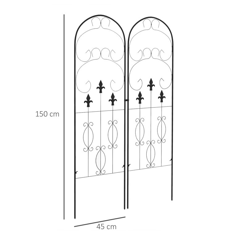 150cm H x 45cm W Metal Arched
