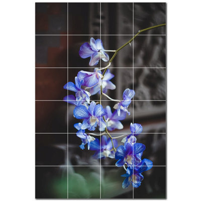 Flowers Photo 12'' x 12'' Satin Ceramic Decorative Mural