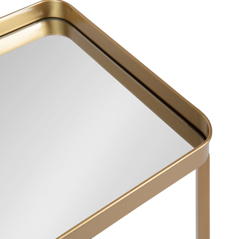 Table de bout Dina, Doré, Miroir