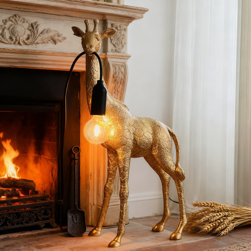 Lampe de table girafe avec ampoule à DEL, veilleuse fantaisiste pour chambre à coucher, salon et bureau