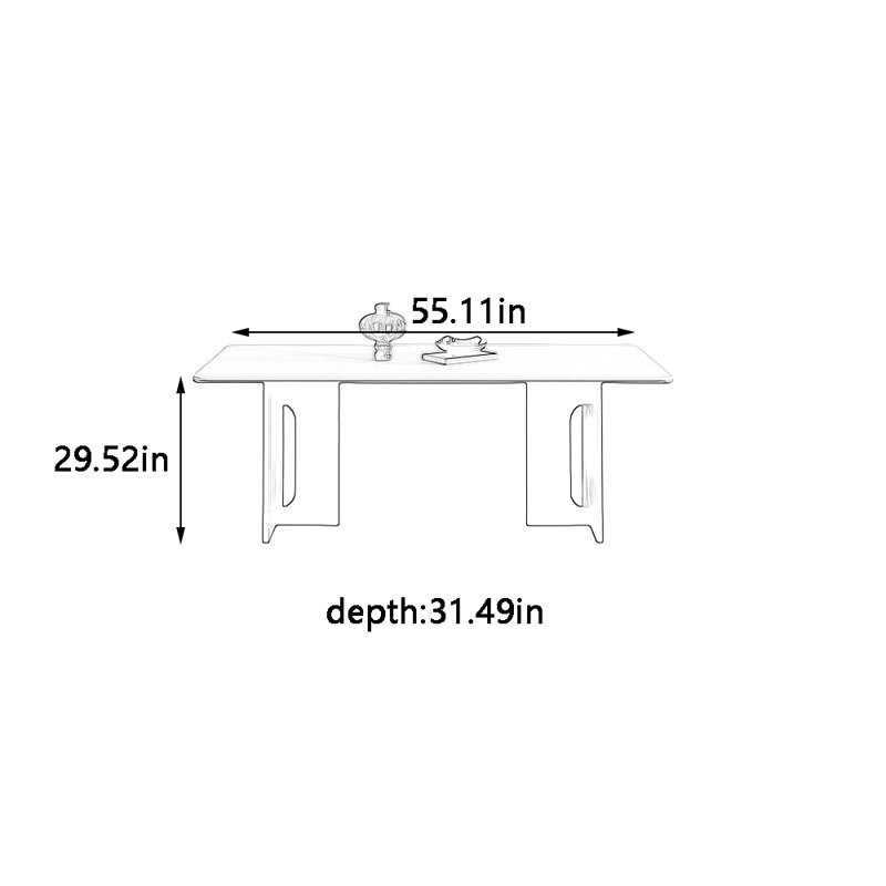 Table de salle à manger Art, 29.52"H x 55.11"L x 31.49"W