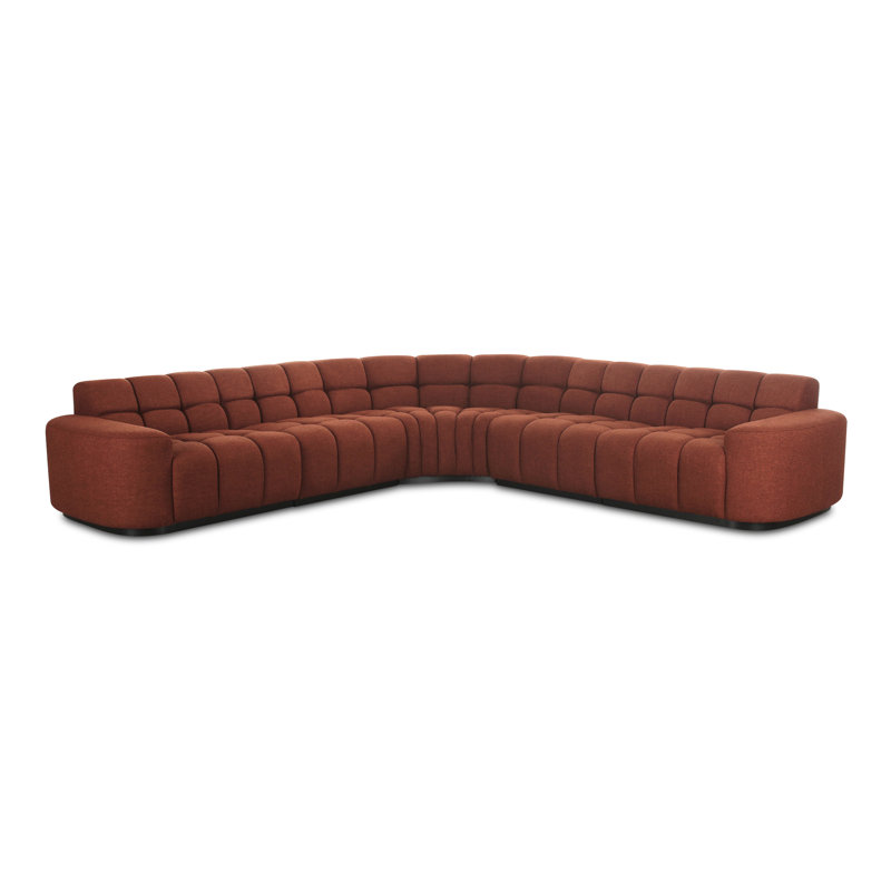 Roman L-Shaped Sectional, Rust Basketweave