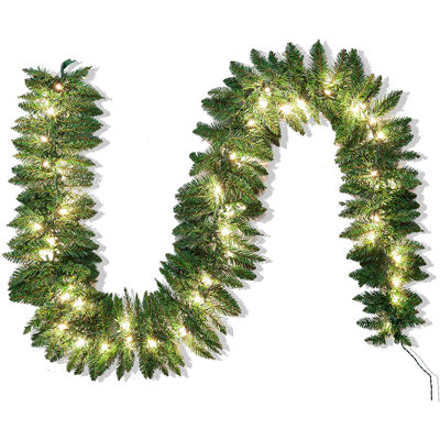 Guirlande de Noël 9 pi avec 50 lumières préinstallées
