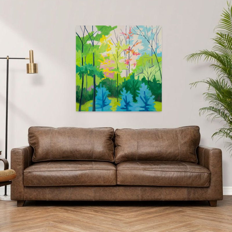 Paysage n ° 3 contemporain lavande abstrait, art de la nature, H 36 po x l 36 po