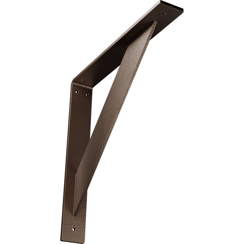 Support traditionnel en acier, H 14 po x l 2 po x P 14 po, Bronze foncé martelé