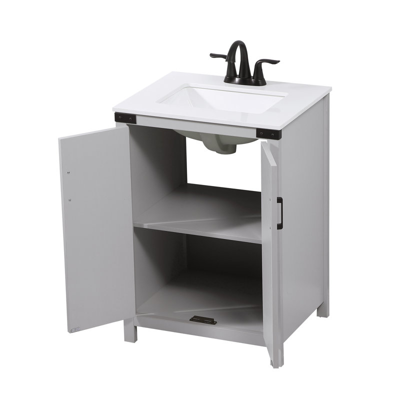 Ensemble de meuble-lavabo simple 24 po Slayton, Gris