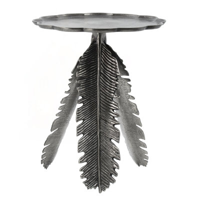 Leaf Side Table with Silver Antique Finish