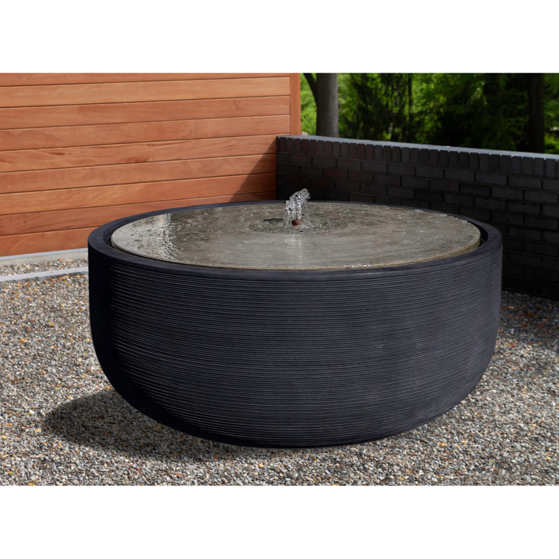 Girona Floor Fountain, 26.25" H x 72" W x 72" D, Nero Nuovo