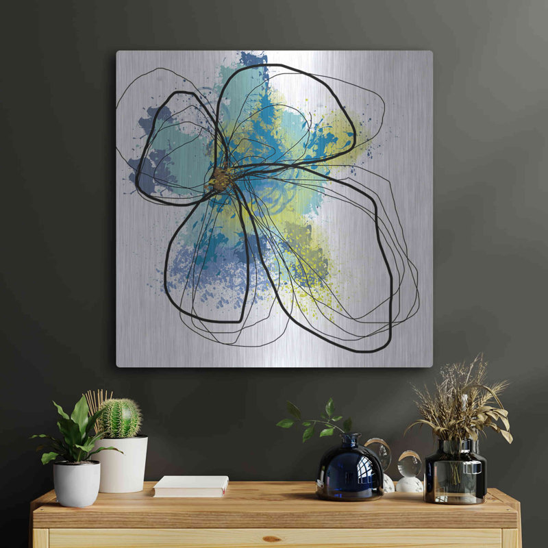 «Azure Petals I» par Jan Weiss, H 24 po x l 24 po