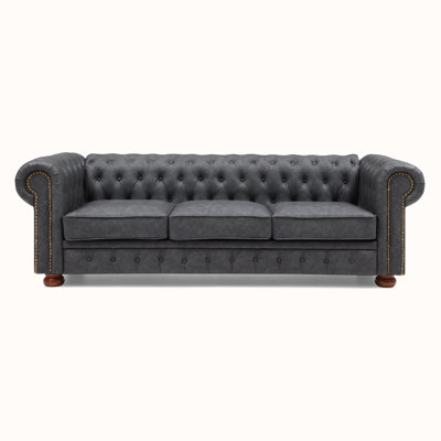 Caulen 88.5"" Faux Leather Sofa with Tufted Back, Rolled Arm -  Alcott HillÂ®, 46A147E0AC544F049942C49B4106CFE5