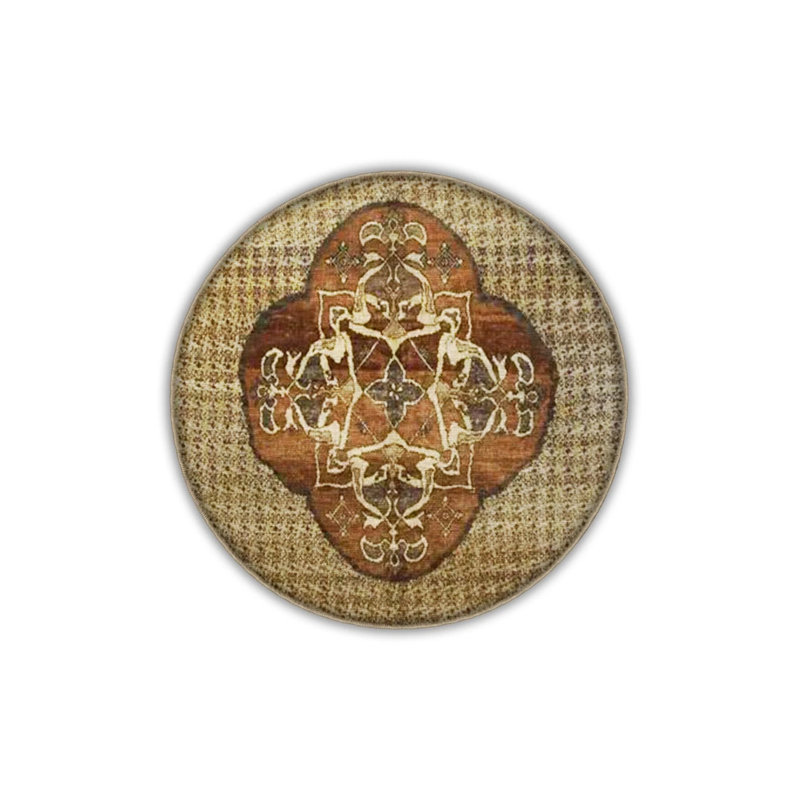 Floral Themed Traditional Motif Patterned Vintage Decorative Carpet, Rectangle 4' x 5'11"