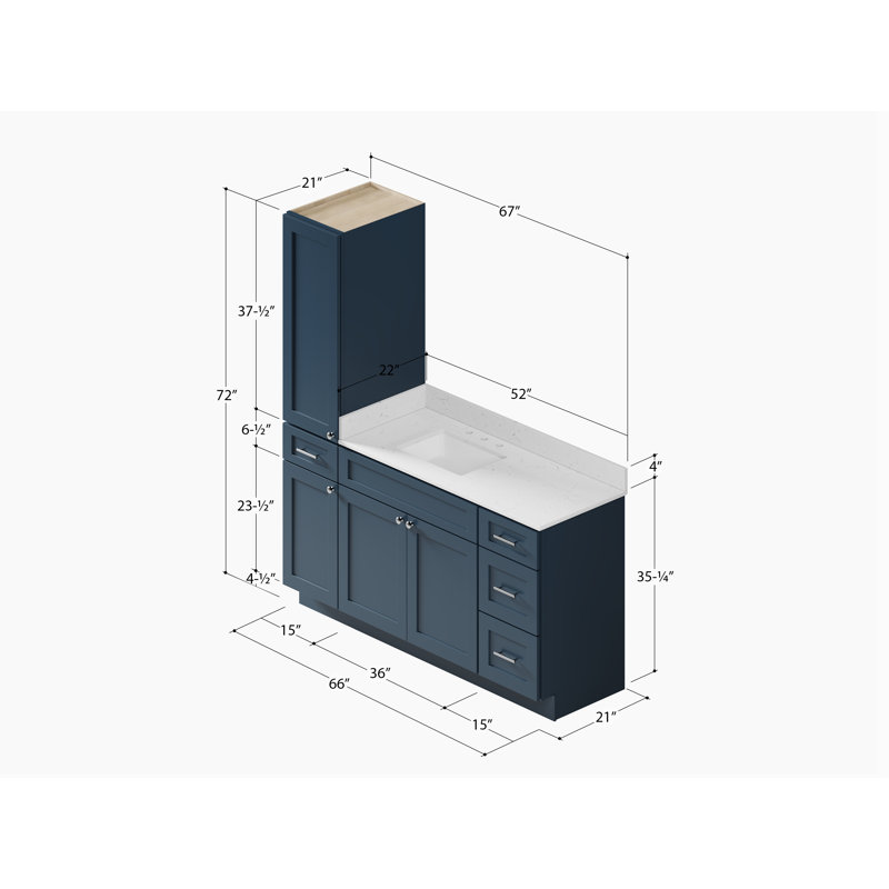 Meuble-lavabo simple Disar, Bleu